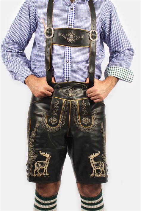 kurze trachtenlederhose herren|genuine lederhosen for men.